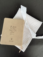 Tan striped Bible cover